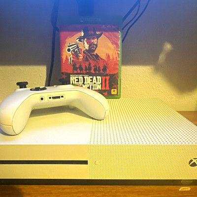 Microsoft Xbox One S Console White Controller Red Dead Redemption II Game 1 TB