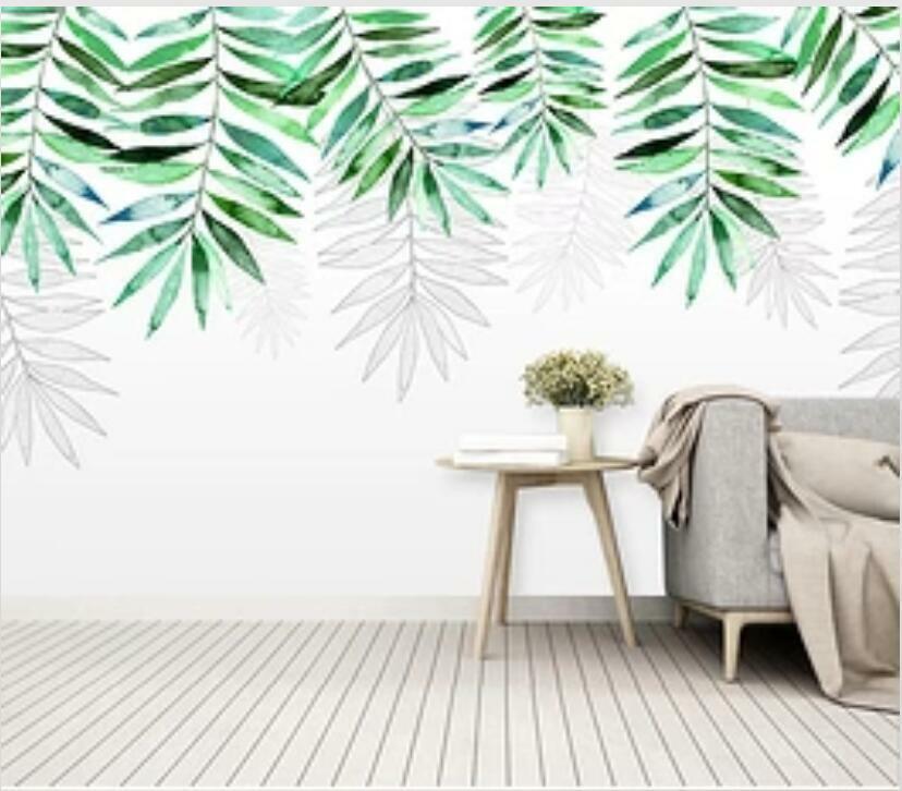 3D Green Leaf M1418 Tapeta Mural Samoprzylepne odłączane naklejki Amy Natychmiastowa dostawa super specjalna cena