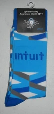 Intuit Cyber Security TurboTax QuickBooks Software Company Logo Pair of Socks
