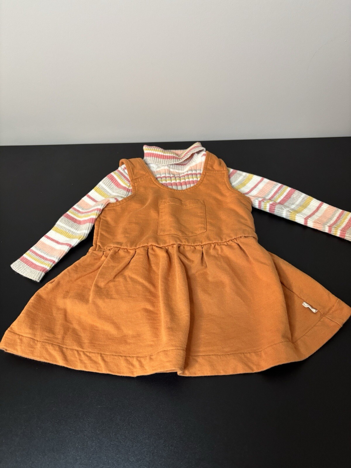 Burt's Bees Organic Orange Jersey Jumper Dress/George Shirt • Size 12-18m