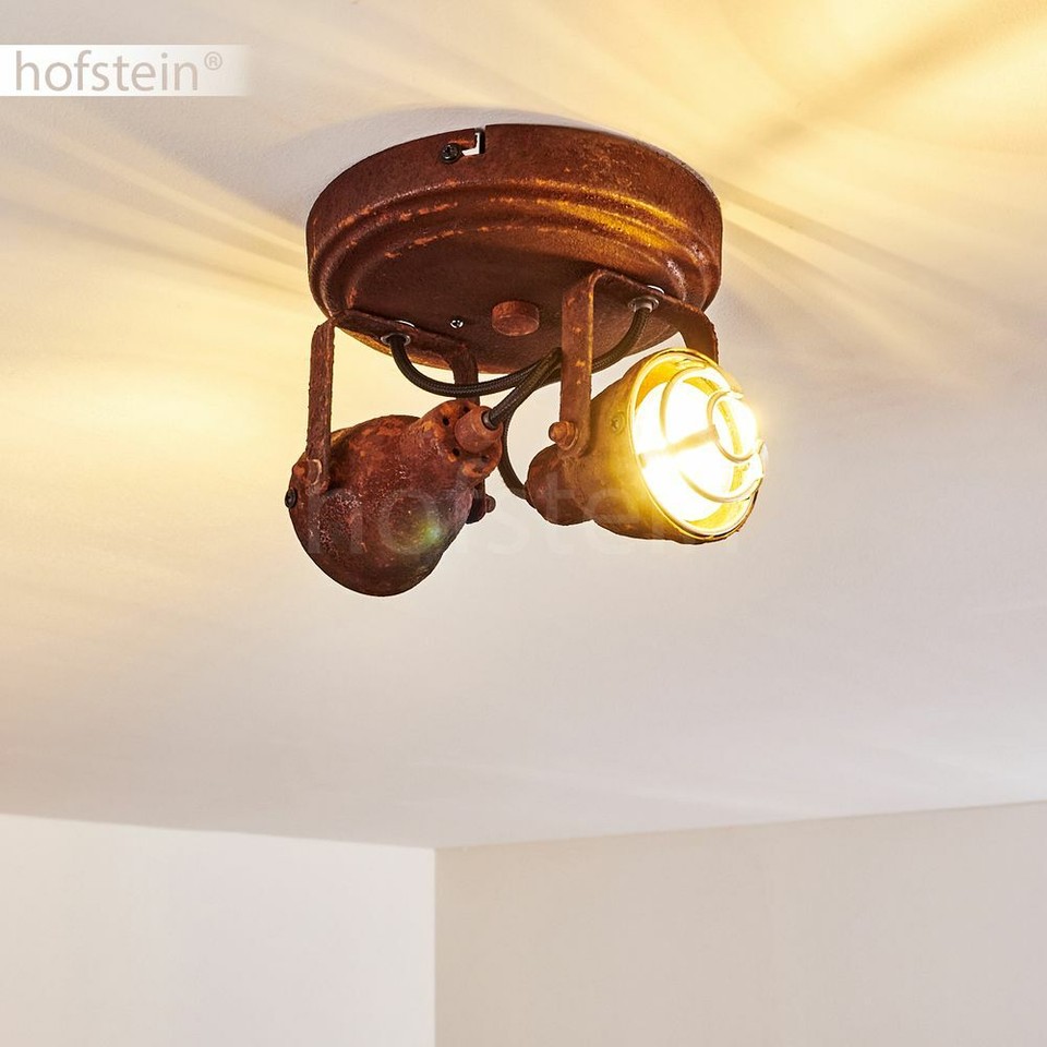 Flur Strahler Holz/blaugrau Decken Lampen Vintage Wohn Schlaf Zimmer Beleuchtung