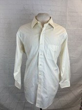 Brooks Brothers Men's Light Yellow Non Iron Cotton Dress Shirt 16.5 33 125