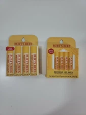  Burts Bees Beeswax Lip Balm 4 Pck Value Vitamin E Peppermint Natural Two-4packs