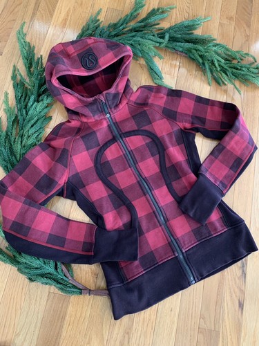 Lululemon Size 6 Red Buffalo Plaid Scuba Hoodie Camp Check Lumberjack RARE! - Picture 2 of 10