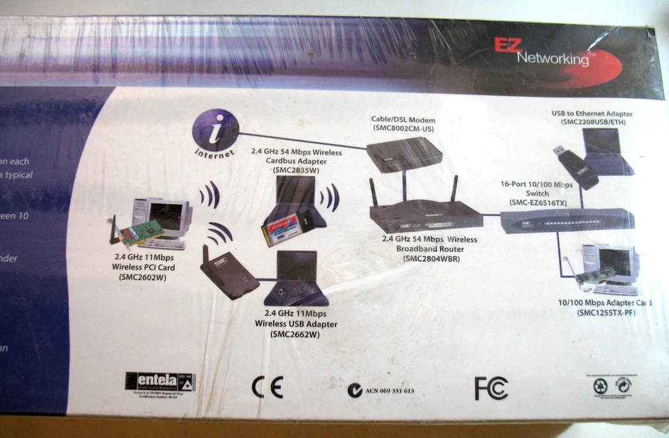 SMC 16 port unmanaged ethernet switch SMC-EZ6516TX. 10/100 Mbps. Fast Ethernet - Image 2 of 2
