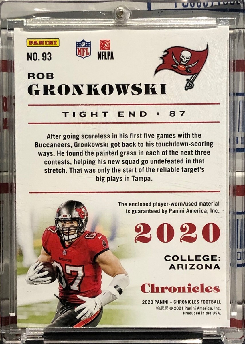 2020 PANINI CHRONICLES ROB GRONKOWSKI, #93, JERSEY CARD, SERIAL