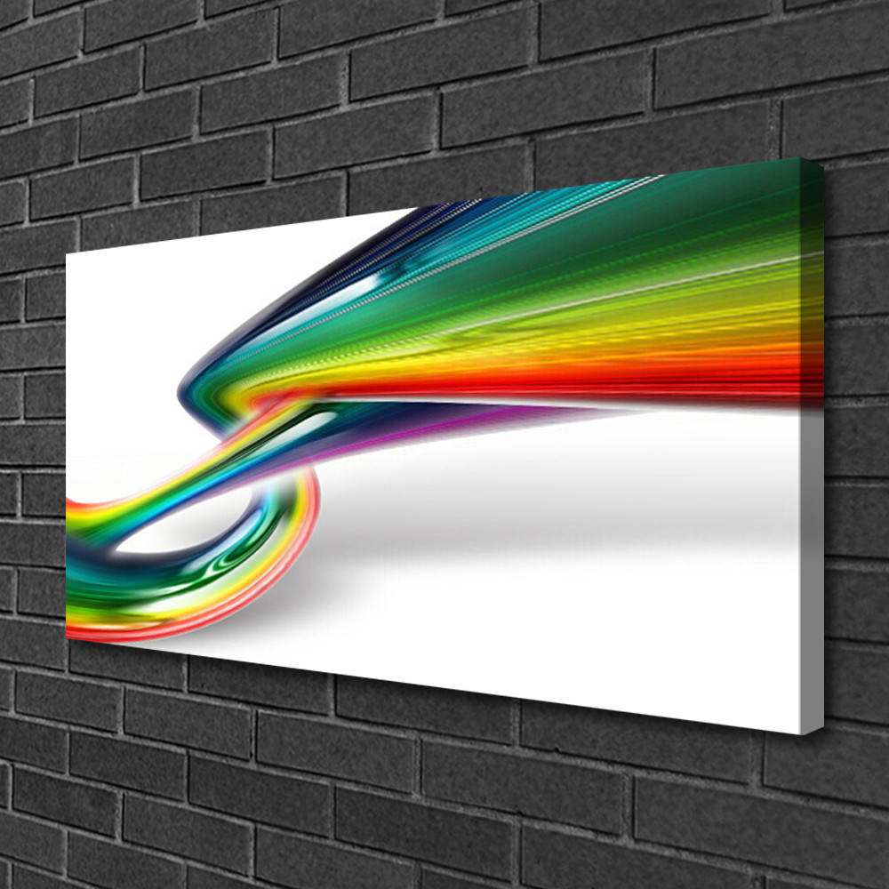 Image tableau impression 100x50 art arc en ciel abstrait : décoration murale multicolore