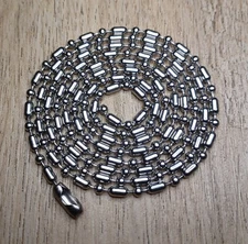 30" Dog Tag Chain Silver Stainless Steel 2.4mm Bar & Ball Stylish Military Chain