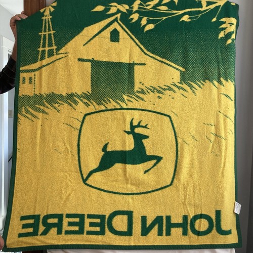 Aurora USA John Deere Blanket Throw 54"T x 47"W, Acrylic Blend, Green & Yellow - Picture 5 of 6