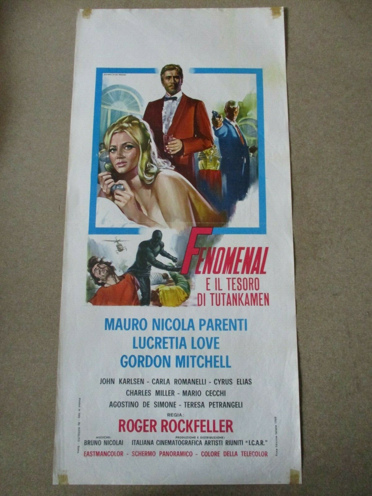 Locandina originale film Fenomenal e il tesoro di Tutankamen (1968) - Regia di Ruggero Deodato