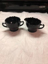 Vintage Black Depression Sugar And Creamer