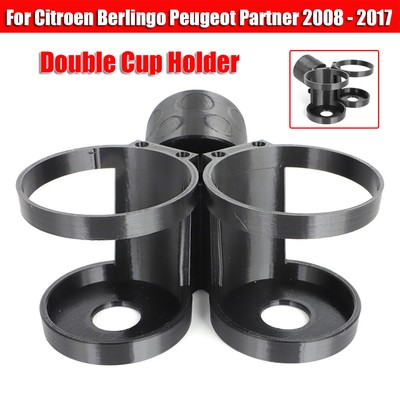 Double Cup Holder For Citroen Berlingo Multispace Peugeot Partner 2008 - 2017