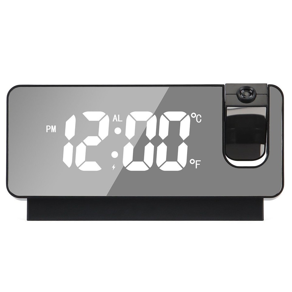 LED Digital Projector Projection Snooze Dual Alarm Clock Timer USB ...
