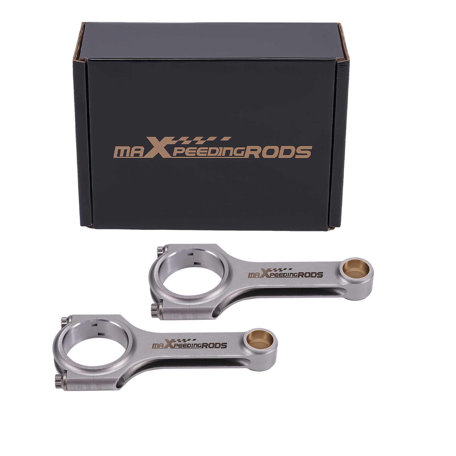 2x H-Beam Connecting Rods for Fiat 500 Old Model 2 cylinder 130mm ARP 2000 Bolts