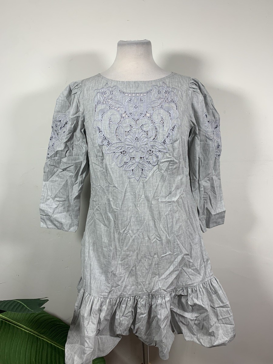 knee length dresses for ladies Rebecca Taylor Collared Mini Dress, Blue / 4