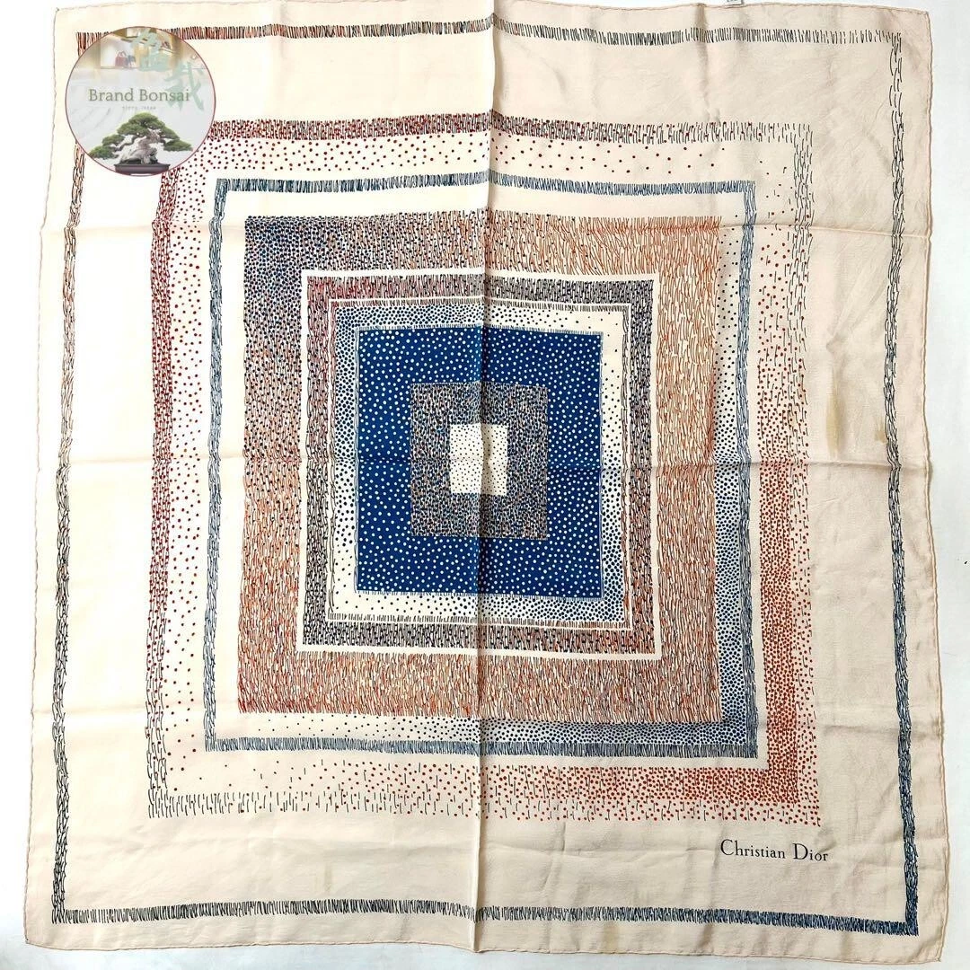Foulard Dior soie 78 cm beige [authentique] A