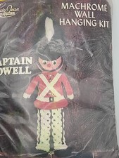 VTG 70s Nifty Fuzzy Machrome Kit Captain Nowell Wall Hang Macram  Toy Soldier
