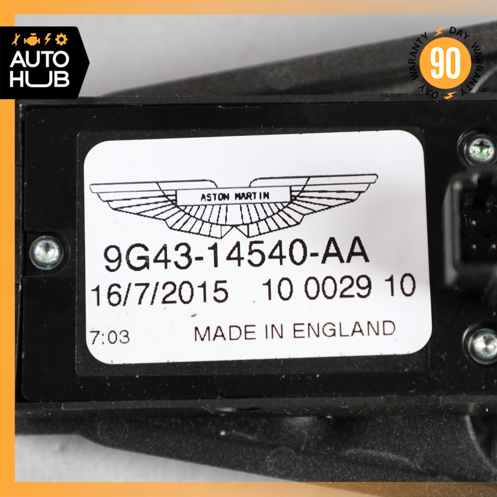 Aston Martin DB9 GT Left Side Window Master Switch Control 9G4314540AA OEM 7k