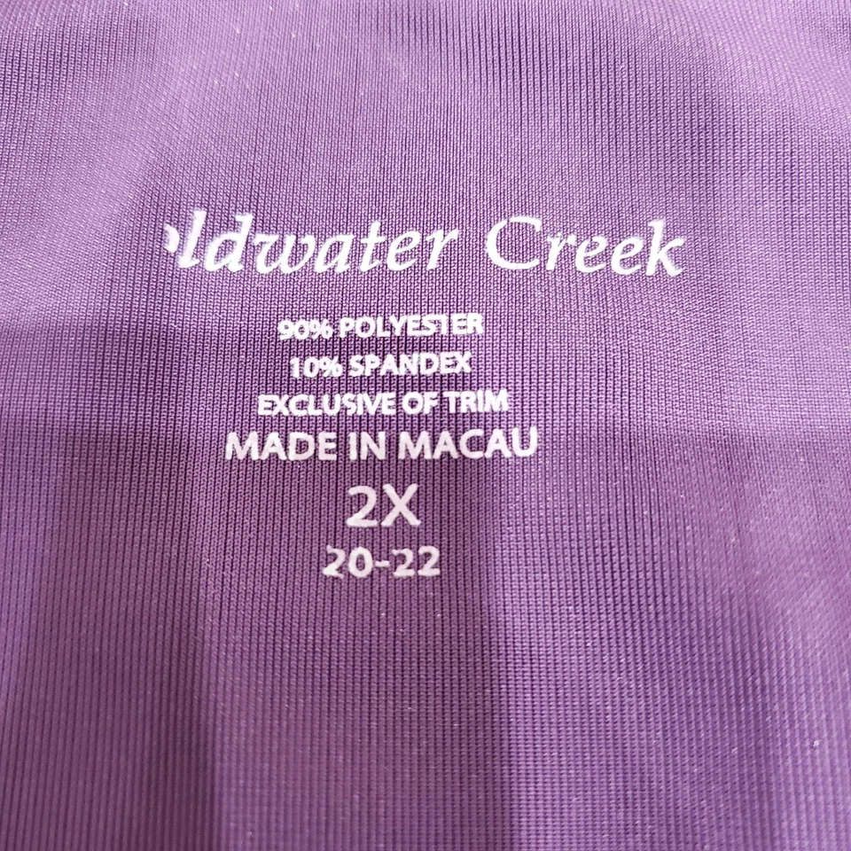 Camisa sin mangas Coldwater Creek para mujer talla grande 2X púrpura súper suave de terciopelo Foto 3 de 4