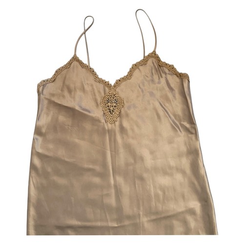California Dynasty Women’s Nightgown MED Gold Sleeveless Knee Length Satin VTG - Picture 3 of 23