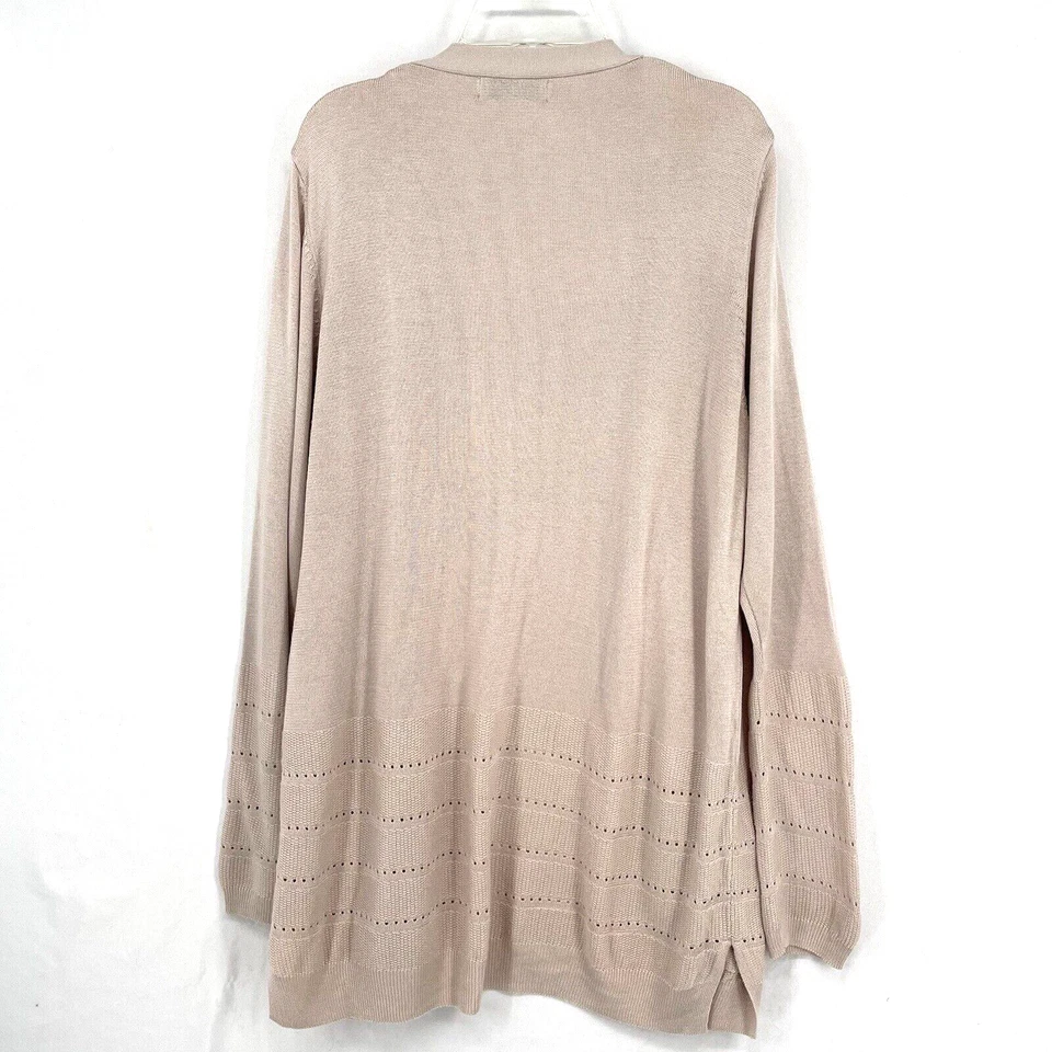 Per Una Women's Size L Putty Nude Colored Long Sleeved Cardigan Marks & Spencer - Image 2 of 4