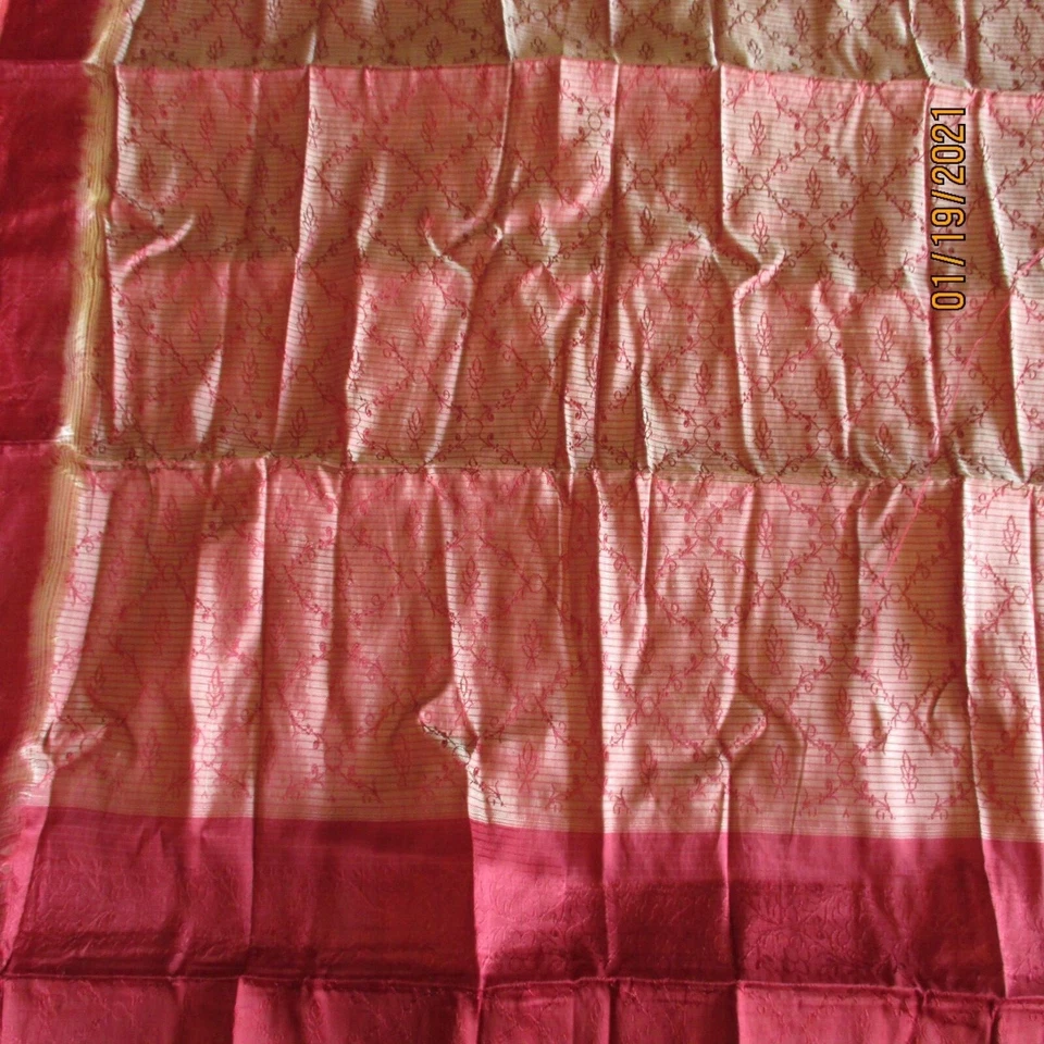Marvelous Maroon DHOOP-CHAV Thread Woven Silk Blend Material Fabric Sewing CRAFT - Image 3 of 4