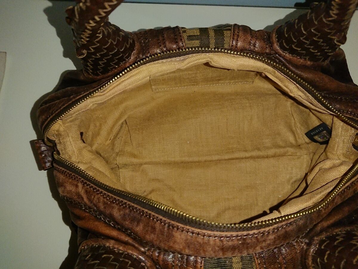 FENDI AUTHENTIC MINI SPY BAG ZUCCA TOBACCO TOP ZIP DUST BAG FENDI AUTHENTIC MINI SPY BAG ZUCCA TOBACCO TOP ZIP DUST BAG