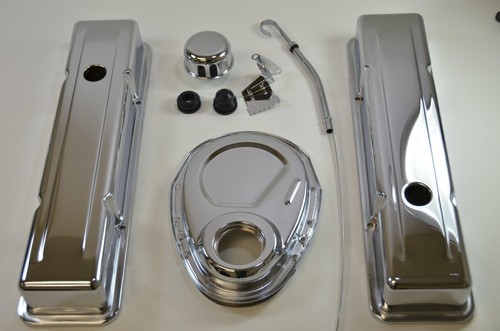 SBC Chevy Engine Dress Up Kit – Black Valve Covers For Small Block 283-305-307-327-350-400