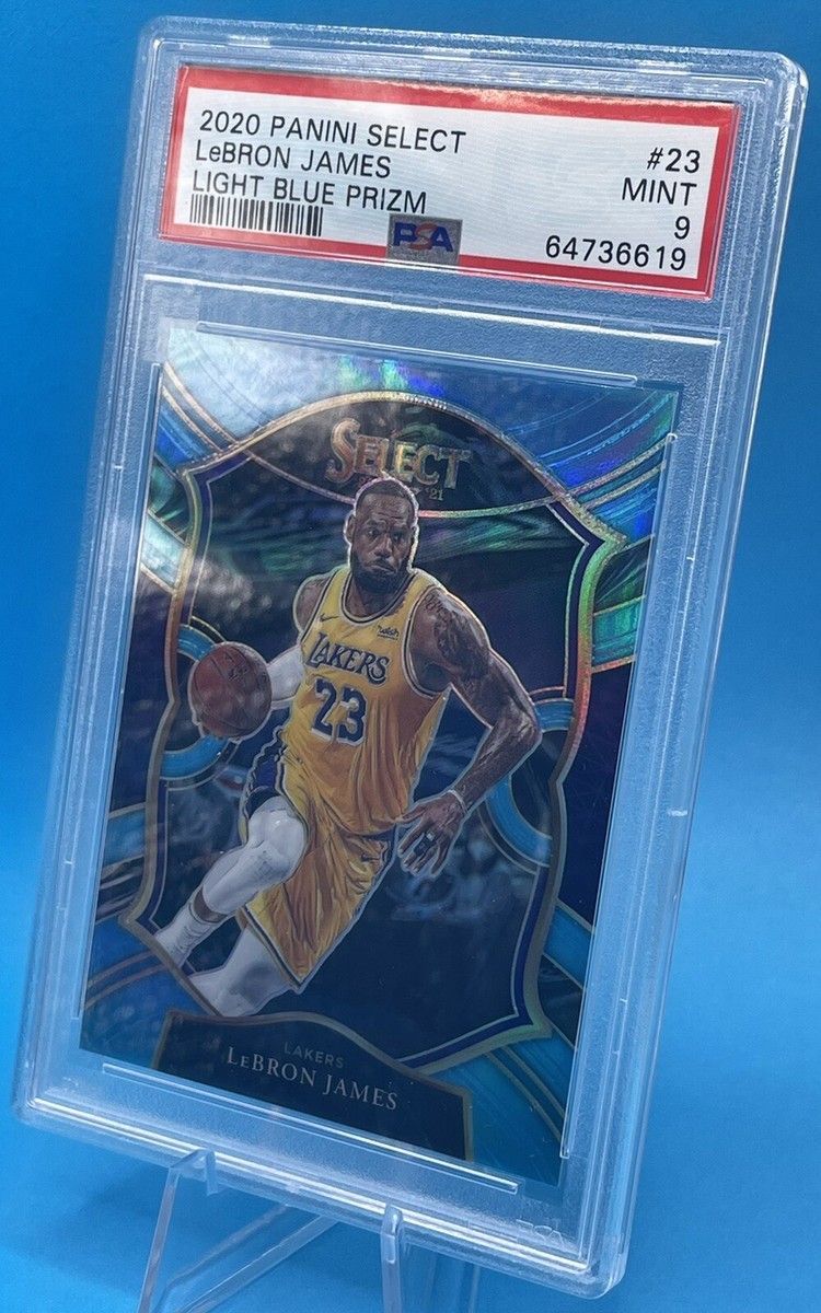 2020-21 Panini Select LeBron James Light Blue Prizm 20/299 (PSA 9