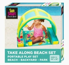 SunSmart Kiddie Indoor/Outdoor Activity Play Set, Portable Toy Playset for Beach