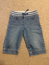mini boden 4y denim jean shorts withed ribbed tie waist