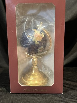 Globe Of Gemstone Bl Lapis Globe With Gold Tone Stand 50 Mm