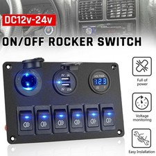 12v Led 6 Gang Onoff Rocker Switch Panel Car Truck Boat Marine Inline Fuse Box
