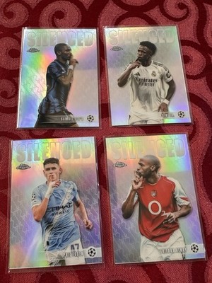 2026 Topps Chrome Silenced Eto o Vini Jr Thierry Henry Foden Card Lot OF 4