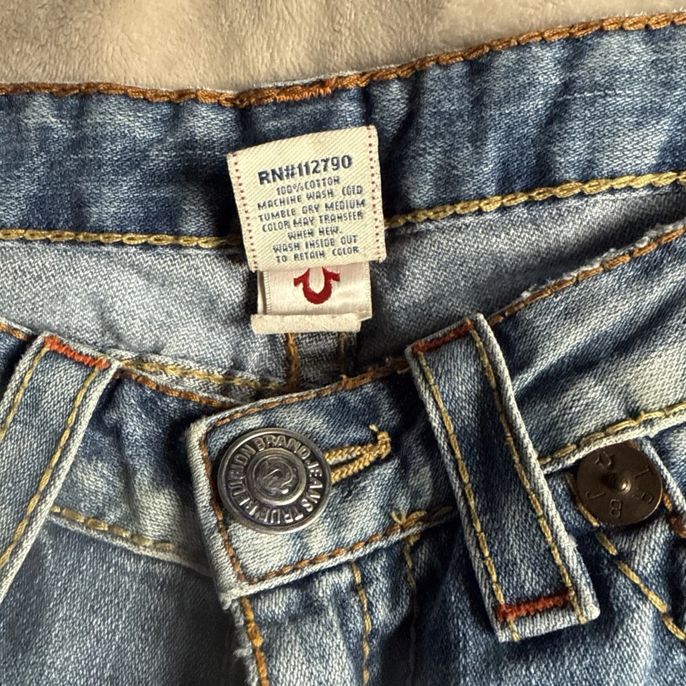 Y2K True Religion Low Waist Joey Big T Flare Leg Women Jeans Sz 30 VTG RARE - Image 3 of 4