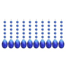 Teardrop Crystal Chandelier, 10 Pack 145mm Length Prisms Part, Dark Blue