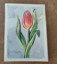 ACEO: Original Watercolor Painting (6.4 x 8.9 cm) Tulip 1/3 by Lenahui