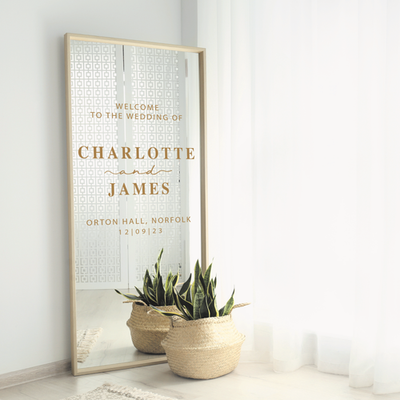 Welcome Wedding Mirror Sticker - Personalised Decal For DIY