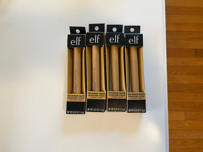 Lot Of 4 Elf Cosmetics No Budge Matte Shadow Stick Vintage Suede 81759