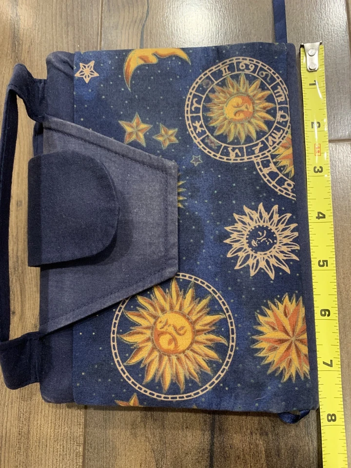 7.5" x 5.5" Levenger Sun and Moon Designer Cloth Book Notebook Planner Cover - Image 3 of 4