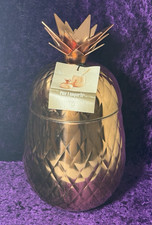 Pier 1 Ribbed Pineapple Ice Bucket W/Lid Copper Tone Discontinued Home Decor