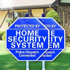 2PCS Home Security Signs Yard Protected by Security System 10x28 Police Dispatch