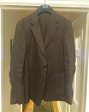 Todd Snyder Men’s Dark Brown Linen Blazer 40R 2-Button Notch Lapel Pockets