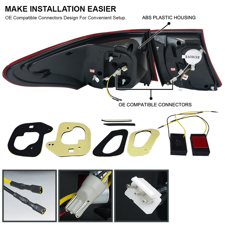 Fits 2007-2009 Lexus LS460 Full LED Tail Lights Brake Reverse+Trunk Lights Foto 4 de 4