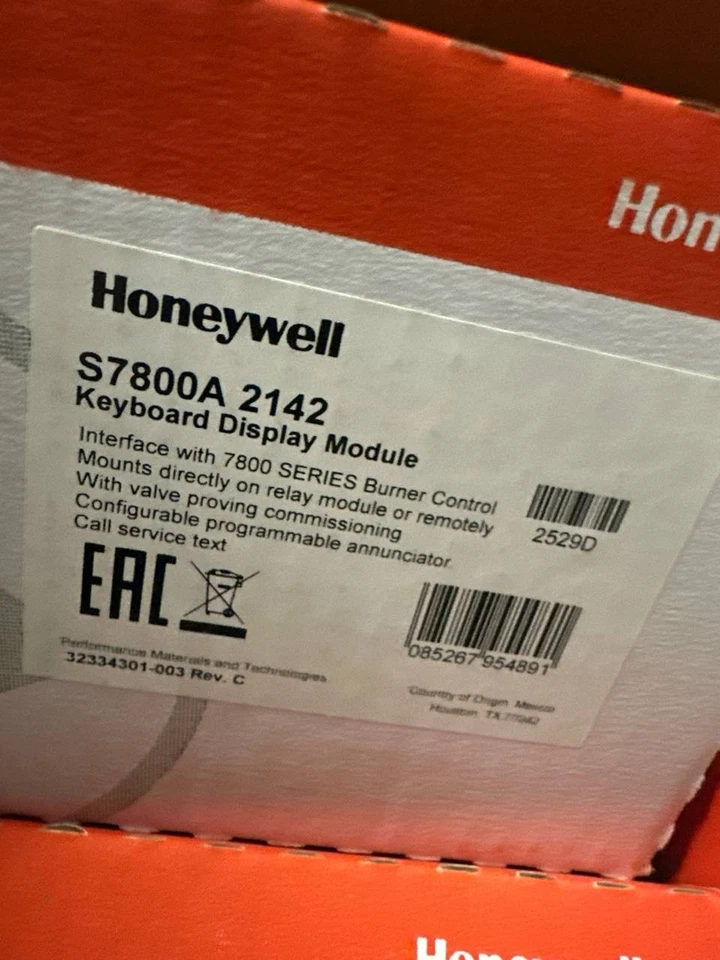 Honeywell S7800A2142 Four line LCD Keyboard Display for RM7800 Series - Image 2 of 2