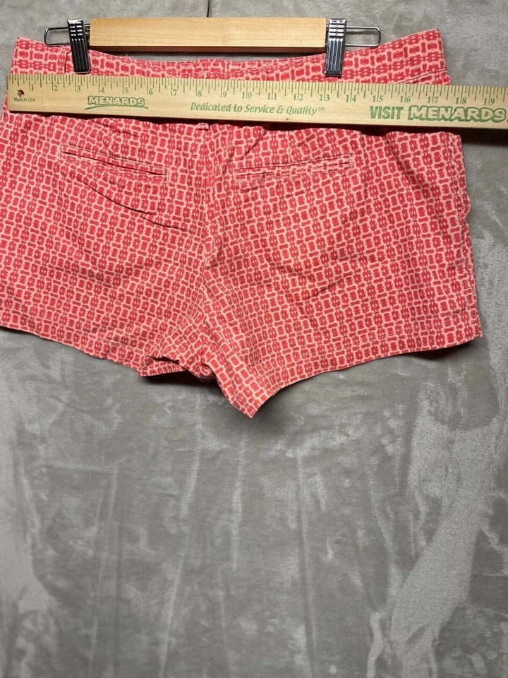 Pantalones Cortos de Verano Gap de Tiro Medio para Mujer Talla XL Rojo Geométrico Calce Clásico Cremallera Bolsillos Mosca Foto 4 de 4