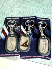 KEY CHAIN ROWAN COLLEGE Handcrafted Pewter  quality made in CANADA