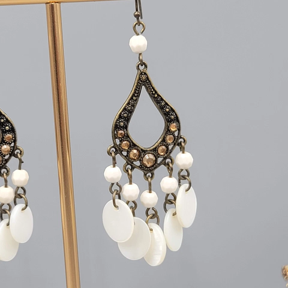 Люстра перламутр пирсинг серьги бронзового тона подвеской 2,75 в - Изображение 4 из 4