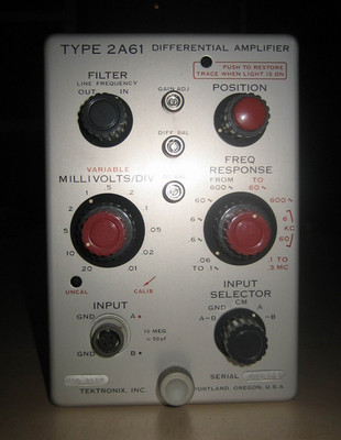 vintage Tektronix 2A61 differential amplifier ungeprüft not tested with tubes