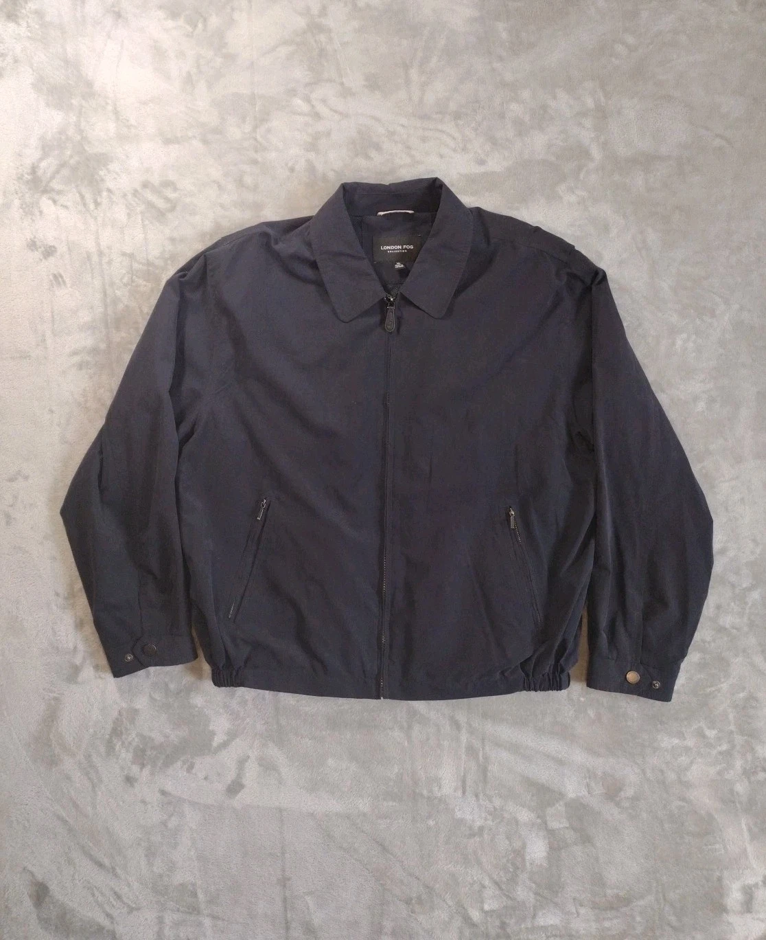 London Fog Auburn Jacket Mens XL Black Full Zip Windbreaker Golf Athleisure